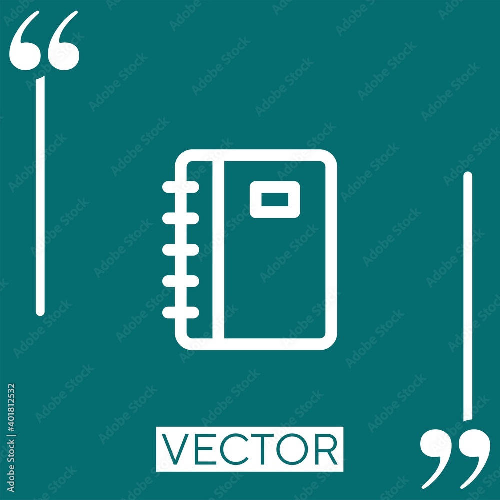 Poster notebook vector icon linear icon. editable stroke line
