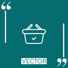 shopping basket   vector icon Linear icon. Editable stroke line