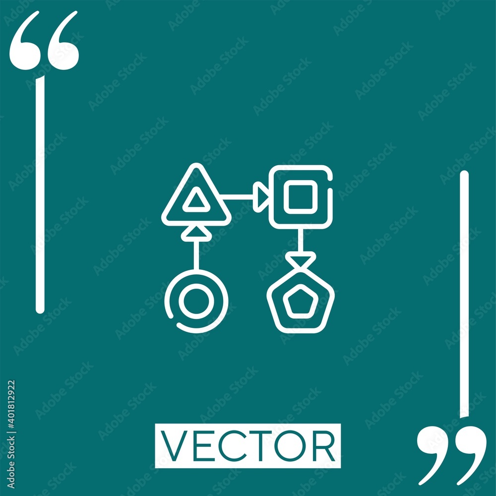 Poster workflow vector icon linear icon. editable stroked line