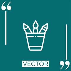 pencil case vector icon Linear icon. Editable stroke line