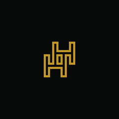 initial letter HH or H minimal line concept logo design template