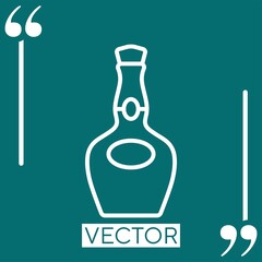 cognac bottle   vector icon Linear icon. Editable stroke line