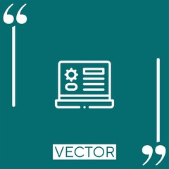 laptop vector icon Linear icon. Editable stroke line