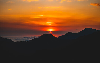 sunset over the mountains