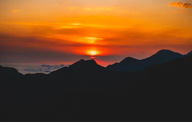 sunset in the mountains