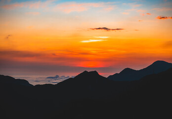 sunset over the mountains