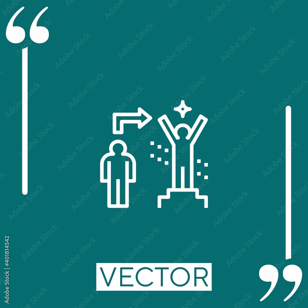 Poster change vector icon linear icon. editable stroke line