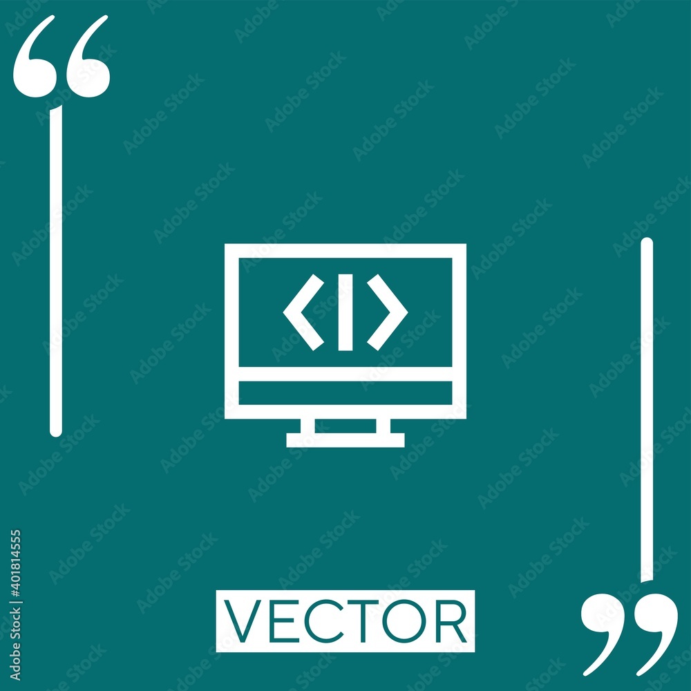 Poster code vector icon linear icon. editable stroke line