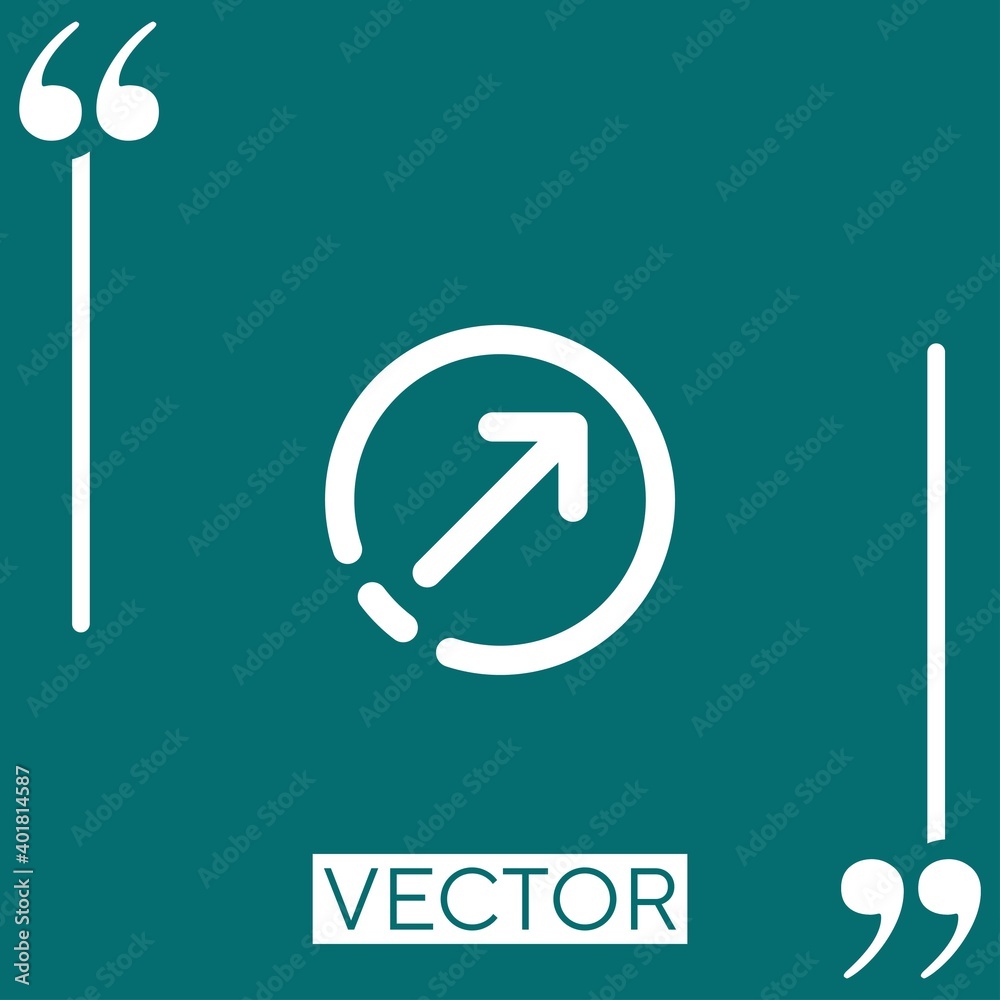 Poster diagonal arrow vector icon linear icon. editable stroke line