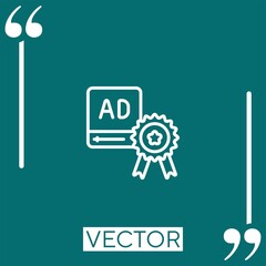 award vector icon Linear icon. Editable stroke line