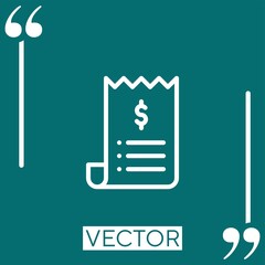 bill vector icon Linear icon. Editable stroke line