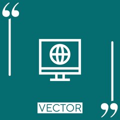 computer vector icon Linear icon. Editable stroke line