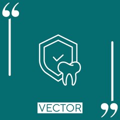 dental insurance vector icon Linear icon. Editable stroke line