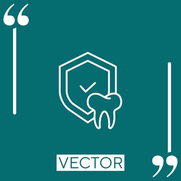 Dental Insurance Vector Icon Linear Icon. Editable Stroke Line