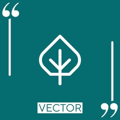 leaf vector icon Linear icon. Editable stroke line