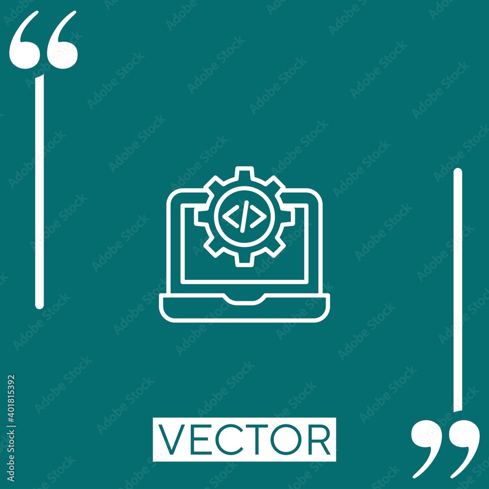 Poster code vector icon linear icon. editable stroke line