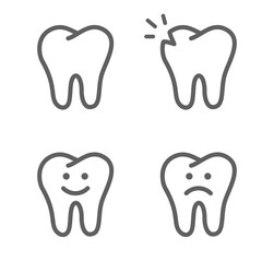 tooth icon set
