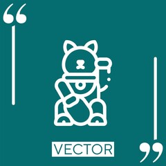 lucky cat vector icon Linear icon. Editable stroke line