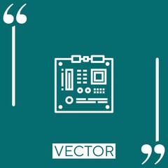 motherboard vector icon Linear icon. Editable stroke line