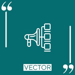 megaphone vector icon Linear icon. Editable stroke line