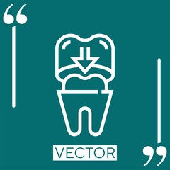 molar crown vector icon Linear icon. Editable stroke line