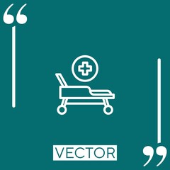 hospital bed vector icon Linear icon. Editable stroke line