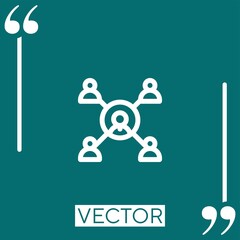 teamwork vector icon Linear icon. Editable stroke line