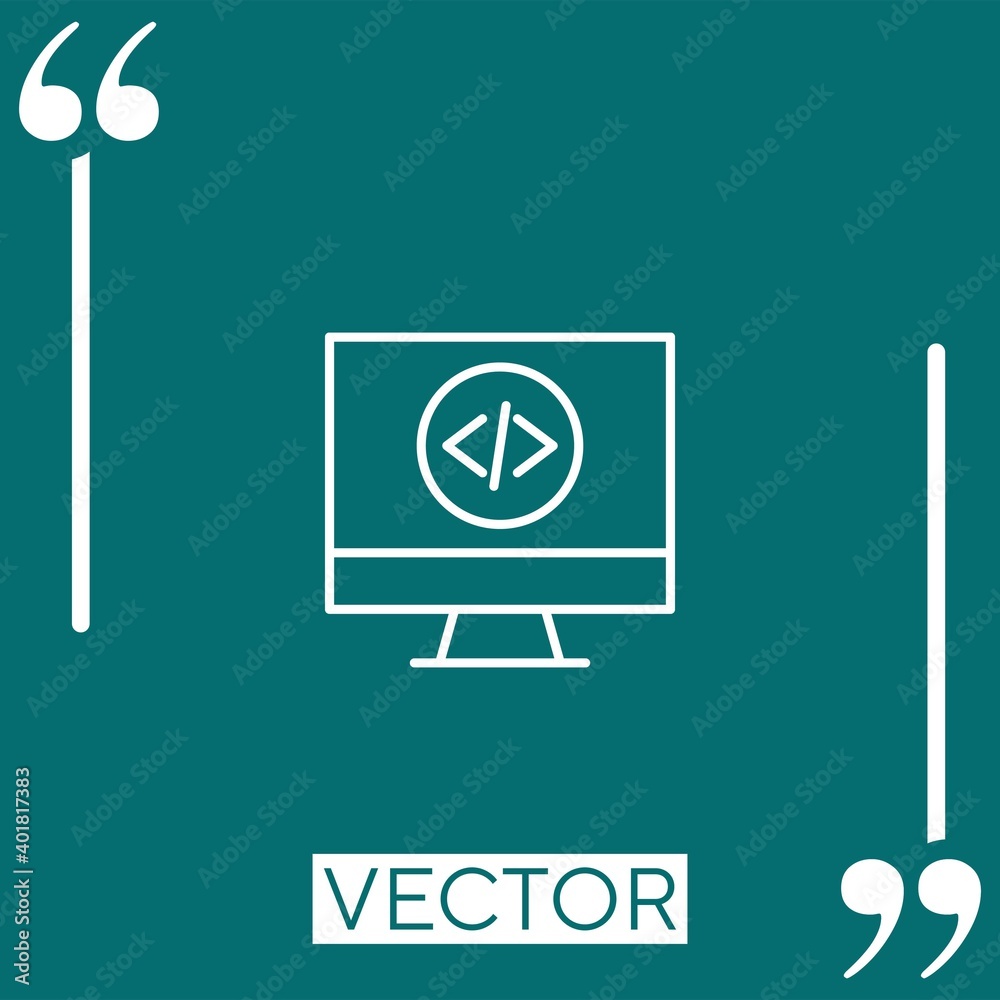 Poster code vector icon linear icon. editable stroke line