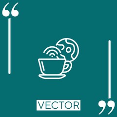 coffee vector icon Linear icon. Editable stroke line