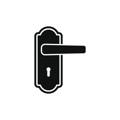 Door handle. Doorknob icon flat style isolated on white background. Vector illustration