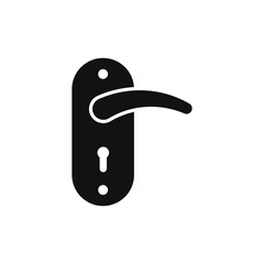 Door handle. Doorknob icon flat style isolated on white background. Vector illustration