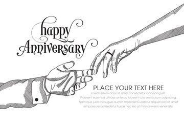 Illustration of Happy Anniversary Celebration vector.