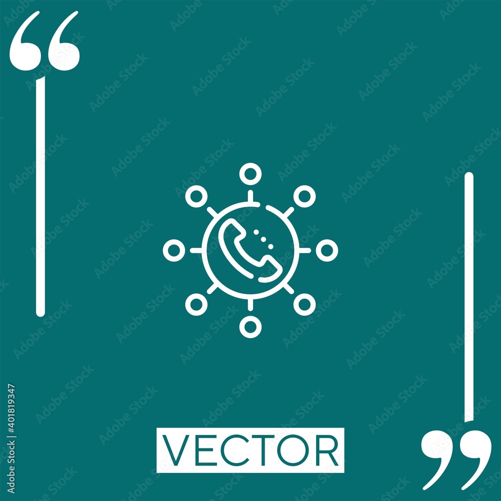 Poster networking vector icon linear icon. editable stroke line