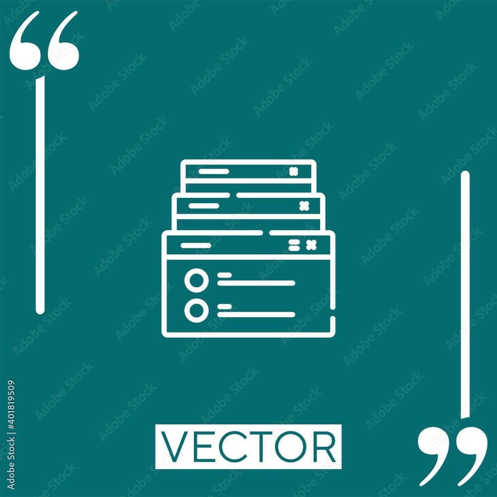 Poster browser vector icon linear icon. editable stroke line