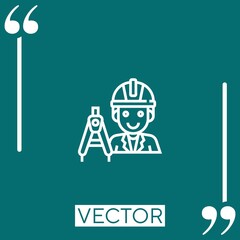 engineer vector icon Linear icon. Editable stroke line