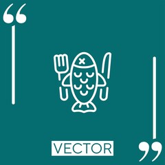 Naklejka premium fish vector icon Linear icon. Editable stroke line