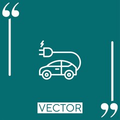 electric car vector icon Linear icon. Editable stroke line