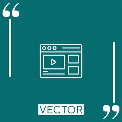 video vector icon Linear icon. Editable stroke line