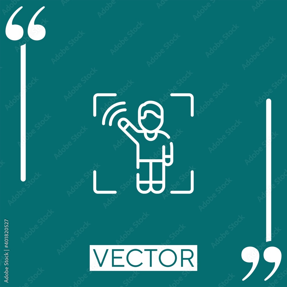 Poster motion sensor vector icon linear icon. editable stroke line