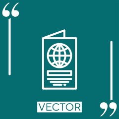 passport vector icon Linear icon. Editable stroke line