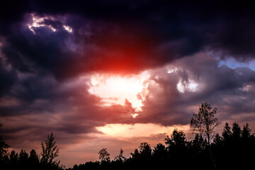 Obraz na płótnie Canvas Cloudscape with a Light