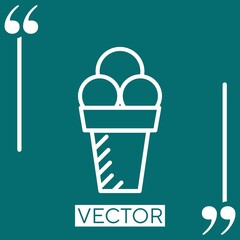three ball ice cream vector icon Linear icon. Editable stroke line