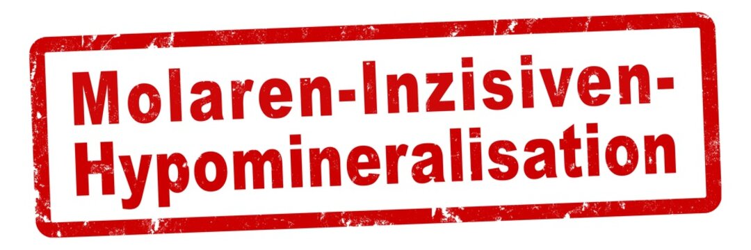 nlsb1506 NewLongStampBanner nlsb - german: Stempel in rot mit Text: Molaren-Inzisiven-Hypomineralisation (MIH) - banner / einfach / rot / Vorlage - new-version - g10037