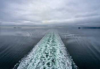 Ship wake off the Alaskan coast