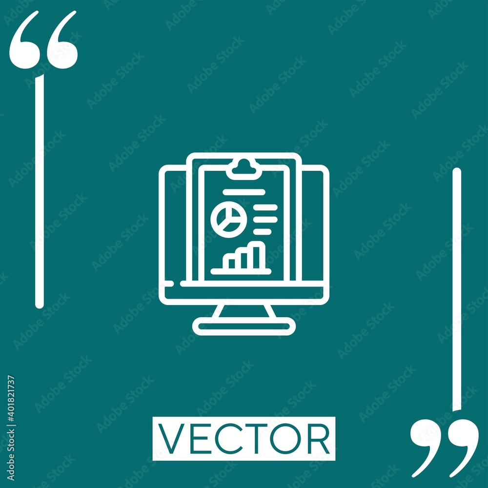 Poster computer vector icon linear icon. editable stroke line