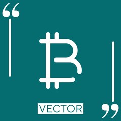 bitcoin vector icon Linear icon. Editable stroke line