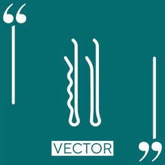 hair pin vector icon Linear icon. Editable stroke line