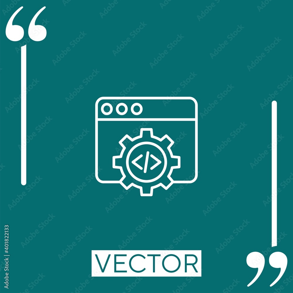 Poster web development vector icon linear icon. editable stroke line