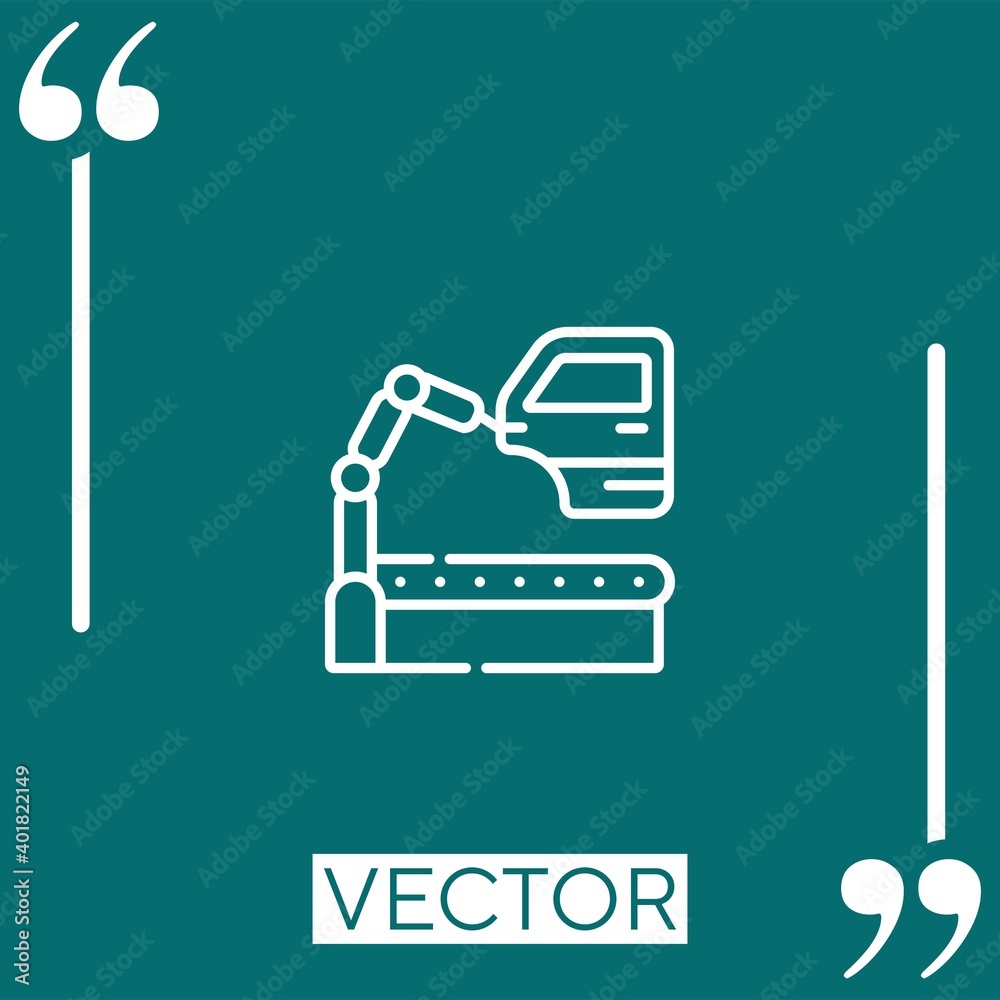 Poster assembly line vector icon Linear icon. Editable stroke line