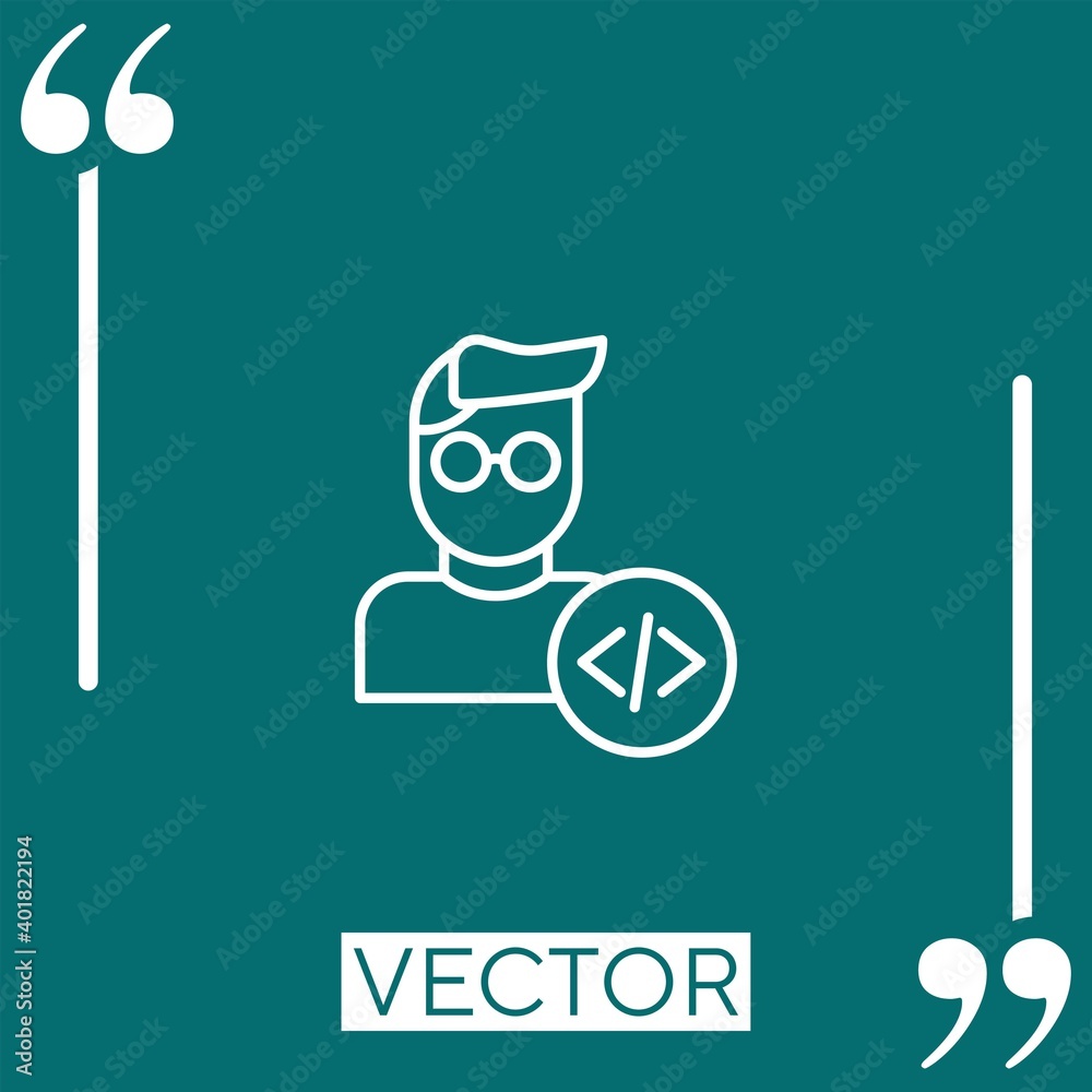 Poster developer vector icon linear icon. editable stroke line